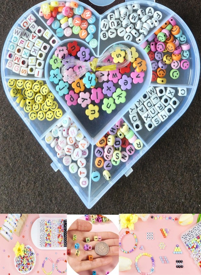 Do It Yourself DIY Crafts Letter Bead Kit Storage Organizers, Alphabet Beads Set Heart Bear Shaped Cases 4x7mm Round Letter, Acrylic Alphabet Beads for Friendship Bracelet Making Necklace Keychain (240 Pcs Multi-5) - Image 1